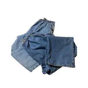 2 Pair Vintage Elastic Waist Denim Jeans 16 / 18 PW